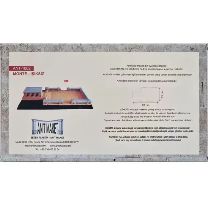 Anıtkabir Maketi DeMonte 33 Parça 29×17 cm Kendin Yap - Görsel 7